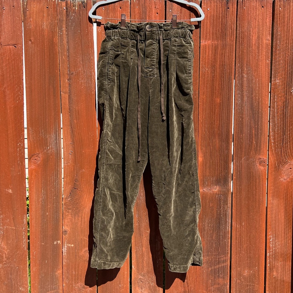 Free people olive green corduroy pants